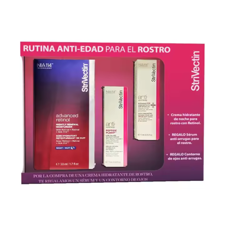 STRIVECTIN COFRE RUTINA ANTIEDAD CREMA HIDRATANTE 50 ML + CONTORNO DE OJOS 7 ML + SERUM 7 ML - 1