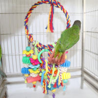 Juguetes Para Pájaros Colgantes De Anillos Y Swing Con Cordones De Madera Y Plástico Para Periquitos Juguete Mordedor De Madera Y Plástico Para Pájaros - details 3