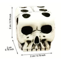 16mm D6 De Resina Con Patrón De Cráneo Poligonal En Blanco Y Negro Para Juegos De Mesa RPG DND Trpg Juego De Halloween - details 2