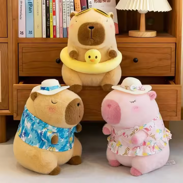 Juguete De Peluche Capybara Amarillo Delfín Natación Banda De Playa Simulación Animal Kawaii Regalos De Viaje Cumpleaños Para Todas Las Edades - 1