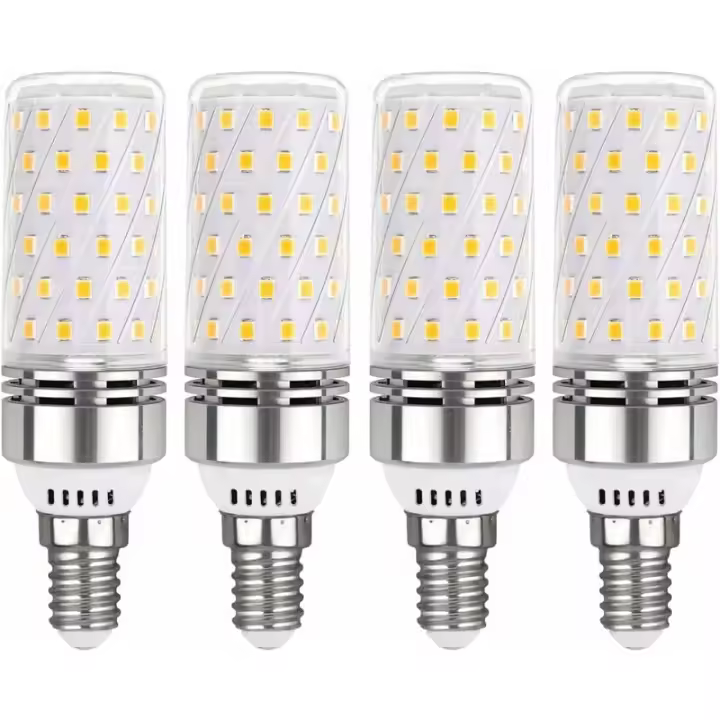 Bombilla LED E14 12W Blanco Frío 6000K, 1450LM, Equivalente a Halógeno E14 100W, Luz de 360°, CA 220V, Bombilla LED E14 para iluminación interior, no regulable, juego de 4 - 1