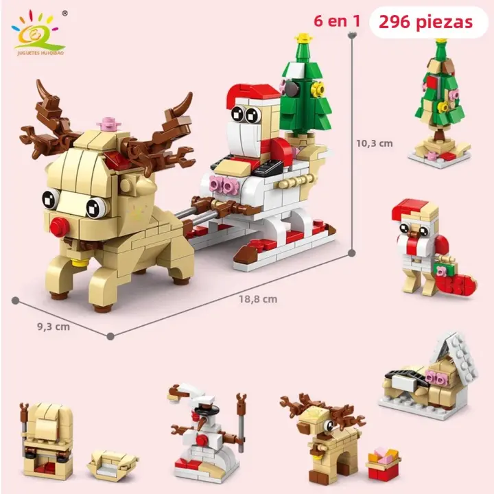 Juego De Bloques De Construcción Navideños 6 En 1 Para Decorar El Árbol De Navidad Incluye Ciervo Santa Claus Y Más Juguetes Para Adultos - 1