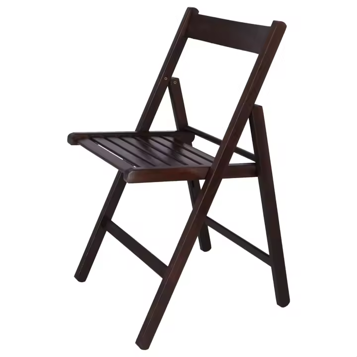 Silla Plegable BAS Wengue de Madera de Haya - L:43 X F:47 X H:79 Cm - 1