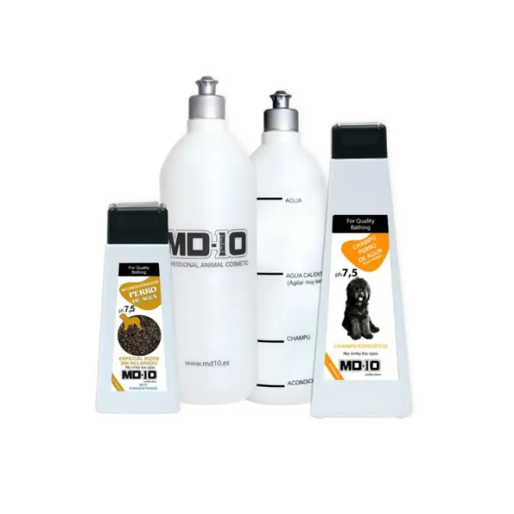 Pack Productos para Perros de Agua Pelo Negro - Champú para Perros, Acondicionador para Perros y 2 Botellas Mezcladoras - Vegano y Biodegradable - Fabricado en España - MD-10 COLLECTION - 1
