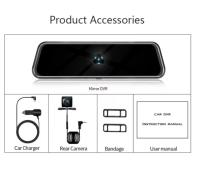 Cámara de salpicadero con visión trasera para coche, DVR, HD, con doble lente, 1080P, 10", sensor G - details 4