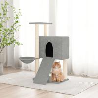 vidaXL Rascador para gatos con postes de sisal 96 cm torre para gatos Color Crema,  Gris claro,  Gris oscuro y mas - details 1