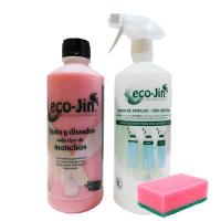 ECO JIN Rosa Home Original, 1L concentrado + estropajo, limpieza perfecta sin limites ECO-JIN. Ecológico, Higiénizante, Bactericida, Anticalcareo, desinfectante y elimina cal. Componentes tensoactivos. Exclusivo y poderoso quitamanchas. Distrilocu - details 0