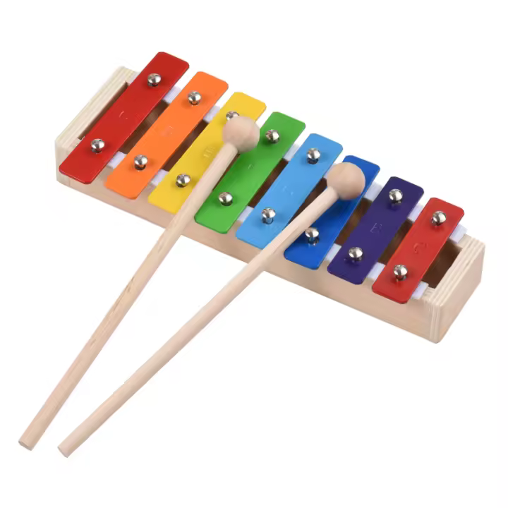Xilofón De 8 Teclas Tamaño Compacto Glockenspiel Con Placa De Aluminio Colorida Y Mallets De Madera Instrumento De Percusión Musical Regalo - 1