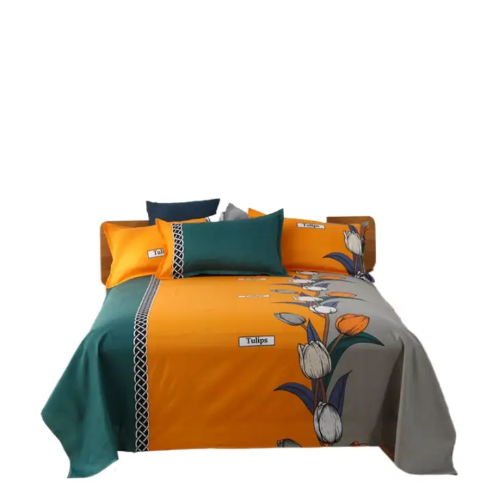 Sábana Plana De Poliéster Y Algodón Moderna 1 Pieza Para Cama Tamaño Single Queen King Sin Fundas Para Almohadas Textil Doméstico - 1