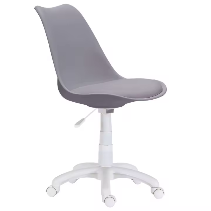 Silla Estudio Oficina Giratoria Luna Color Gris y Blanco - 1