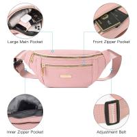 Riñonera impermeable para correr, para hombre y mujer, ajustable, ideal para deportes al aire libre, senderismo y viajes (rosa) - details 2