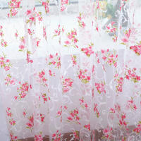 Cortinas Transparentes De Voile Con Estampado De Flores Para Cocina Sala De Estar Dormitorio Tratamiento De Ventana Decoración Del Hogar Translúcidas Y Ligeras Para Ambiente Moderno - details 3