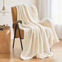 Manta Decorative De Terciopelo De Franela De Lana Jacquard Acanalada En 3D-Super Suave, Liviana, Cálida Y Cómoda para Sofá - details 3