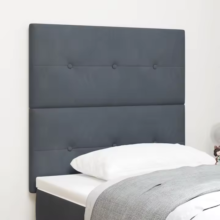 Cabecero vidaXL Tapizado con Botones Gris Oscuro 90 cm de Terciopelo - 1