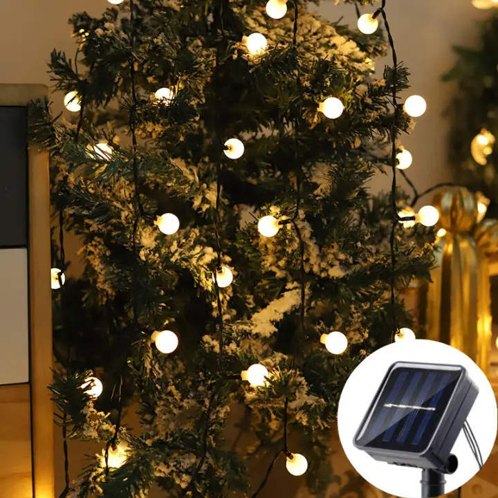 Cadena De Luces De Navidad Con 100LEDs Garland De Bolas Luz Solar Para Decoración De Fiestas Y Exterior - 1