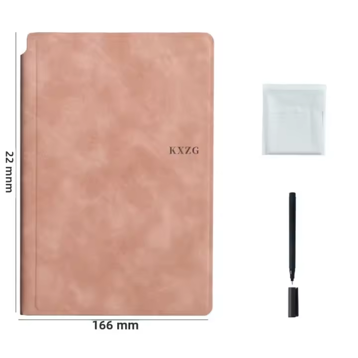 Set De Cuaderno Blanco Reutilizable Con Bolígrafo Y Paño De Limpieza Portátil Planificador Semanal Cuaderno De Memoria De Cuero Estilo Elegante Para Oficina - 1