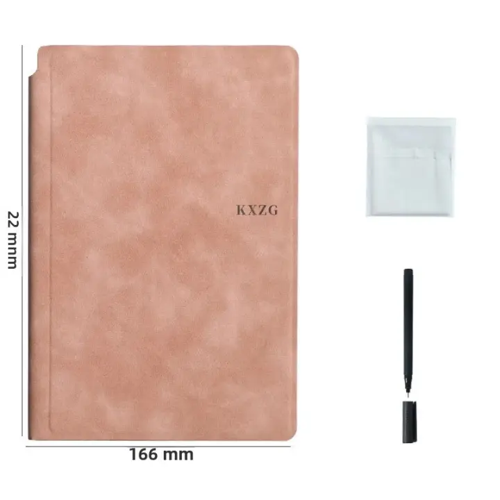 Set De Cuaderno Blanco Reutilizable Con Bolígrafo Y Paño De Limpieza Portátil Planificador Semanal Cuaderno De Memoria De Cuero Estilo Elegante Para Oficina - 1