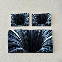 Set De Fundas Para Edredón 3 Piezas Azul Y Negro 3D Dormitorio Decoración Para Hombres Y Mujeres Adultos Malla Suave Y Cómoda Sin Almohada - details 0