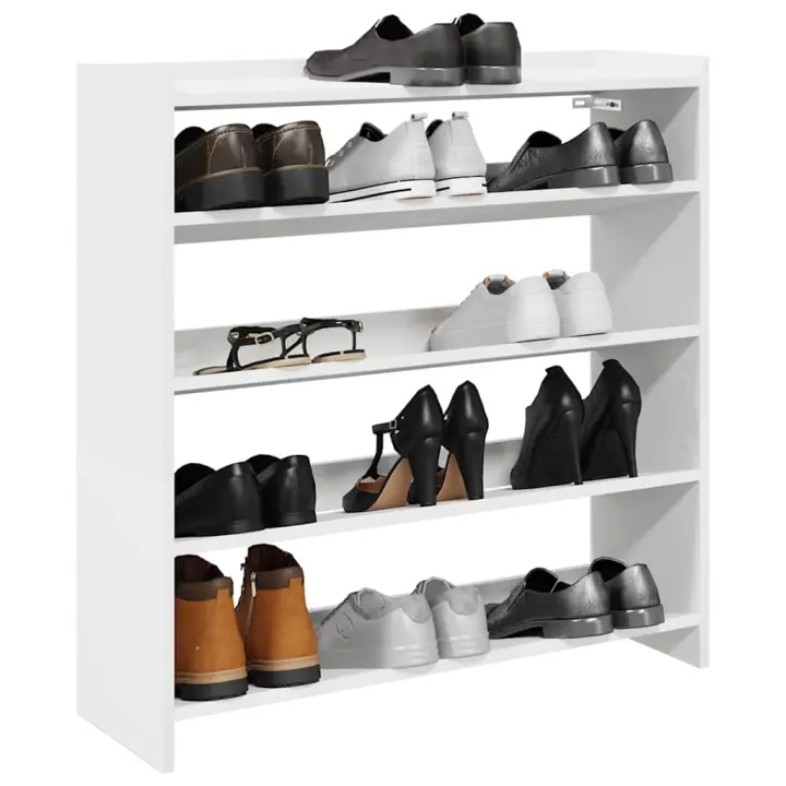 vidaXL Mueble zapatero madera contrachapada 80x25x81 cm en color Blanco/Marrón roble/Roble Sonoma y más | almacenamiento funcional diseño moderno para baño dormitorio sala - 1