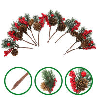 Guirnalda De Ramas De Pino Artificial Con Berros Rojos Accesorios De Navidad Decoración De Mesa Falsa Conífera De Poliéster Para Fiesta - details 1