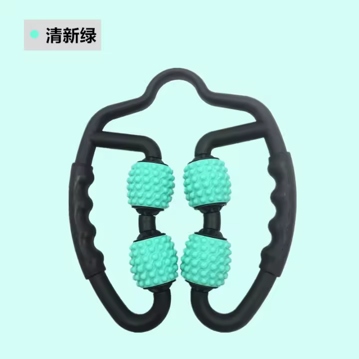 Rodillo De Yoga De 4 Ruedas Para Musculatura De Las Piernas Masajeador De Espuma Suave Con Manija Para Relajación Y Ejercicio - 1