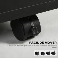 HOMCOM Cajonera de Oficina Móvil con Cajón y Gabinete Mueble Archivador con Ruedas Soporte de Impresora para Estudio 40x35x60 cm - details 2