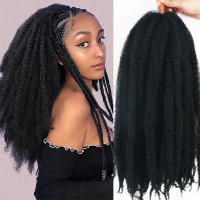 Pelo Sintético Marley Para Tejido De Cabello En Afro Kinky Largo Crochet Extensiones De Fibra Para Crear Peinados Twisted Braiding - details 0