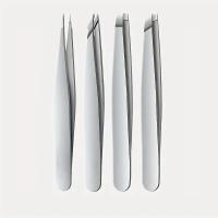 Set De 4 Pinzas Para Cejas De Acero Inoxidable Colores Variados Portátiles Para Pelar Barba Y Cejas Herramienta De Aseo Personal - details 6