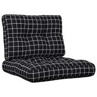 vidaXL Cojines para sofá de palets 2 piezas tela 60 x 60 x 12 cm Color Azul y blanco,  Negro y blanco,  Verde y rosa y mas Cojín Decorativo de Asiento Cojines de muebles de salon - details 2