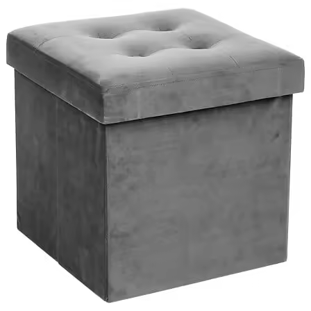 Puf plegable Lysandre terciopelo gris - 1