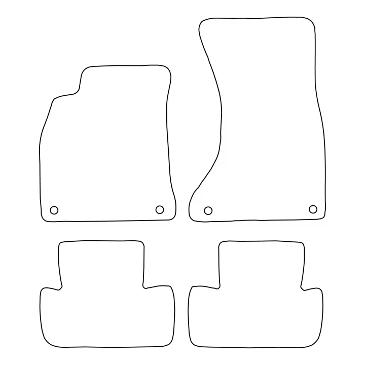 Juego completo de alfombrillas de terciopelo para Audi A5 I 8TA Sportback 2009-2016 - acabado negro - 1