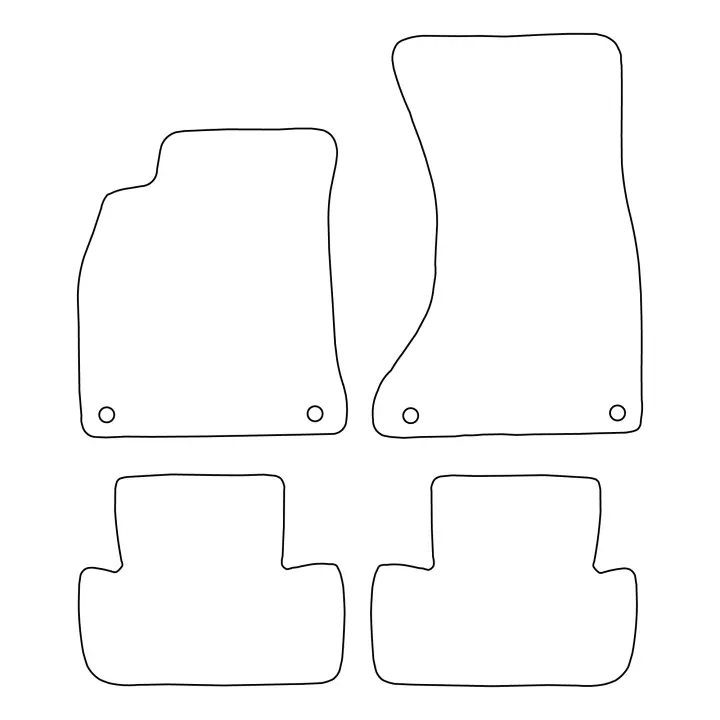 Juego de alfombrillas de terciopelo para Audi A4 IV B8 2007-2015 - acabado rojo - 1