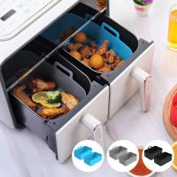 2Pcs Aluminio Silicona Para Air Fryer Ninja Accesorios Doble Parche De Horno Reutilizable Bandeja De Hornear Para Cocina - details 1