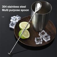 Cucharas De Barra De Acero Inoxidable 304 Para Mezclar Cocktails Con Mango Largo Herramienta De Cocina Y Barra Eco-amigable - details 0