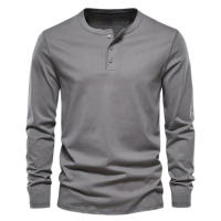 Camiseta de manga larga con cuello redondo de otoño para hombre, jersey holgado, camiseta informal de manga larga para hombre - details 47
