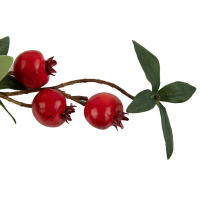 Rama De Pimienta Con Hojas Y 9 Cabezas De Pomegranato Falsas Rojas Y Naranja Para Decoración De Jardín Y Hogar Material De Seda - details 12