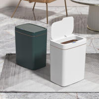 Basurero Automático Recargable 15/18L Con Sensor De Movimiento Silencioso Para Cocina Baño Dormitorio Ecológico De Plástico Rectangular - details 0