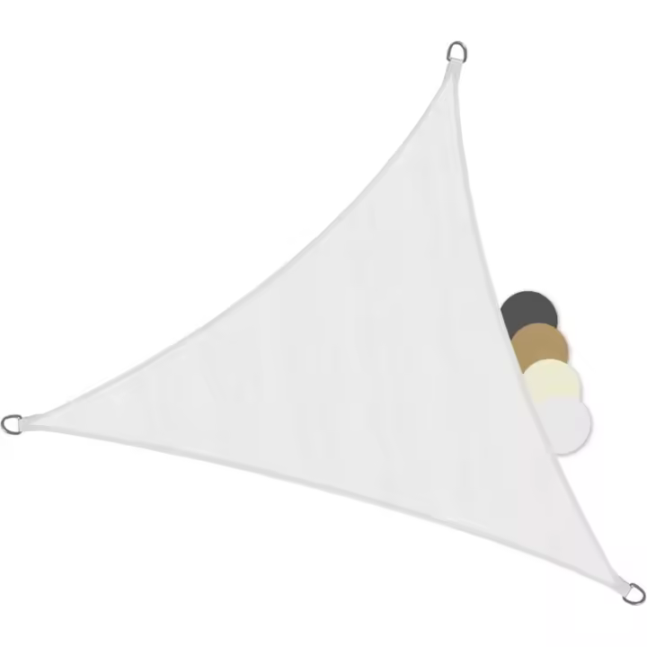 Vela de Sombra Triangular Impermeable 2x2x2m, Tela de Sombra Resistente al Agua Protección UV para Jardín Patio, Blanco - 1
