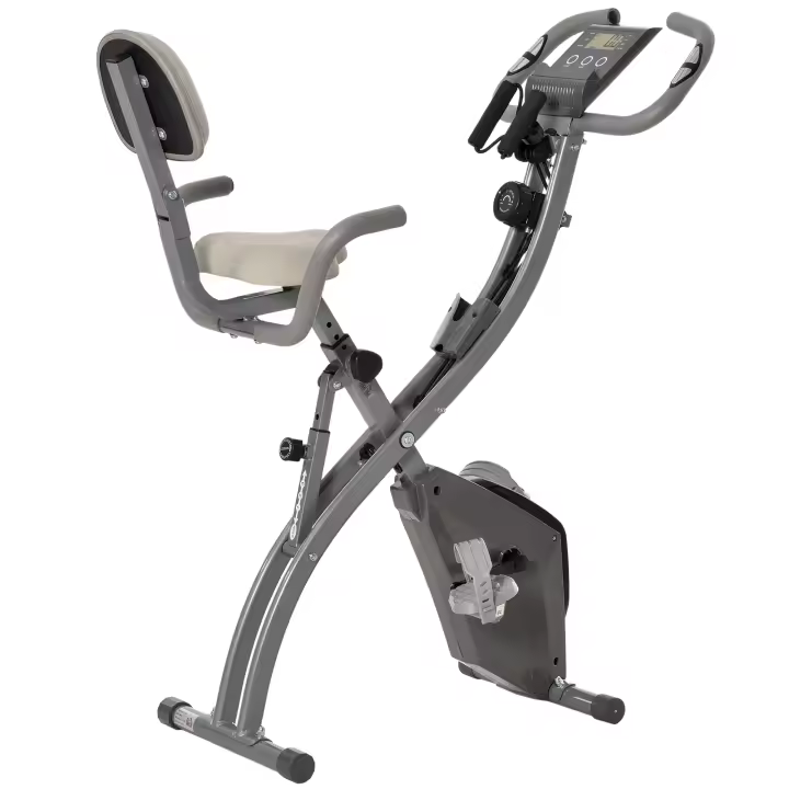 HOMCOM Bicicleta Estática Plegable Regulable en Altura Resistencia Magnética Ajustable Bicicleta de Ejercicio Fitness con Pantalla LCD y Asiento con Respaldo 97x51x115 cm - 1