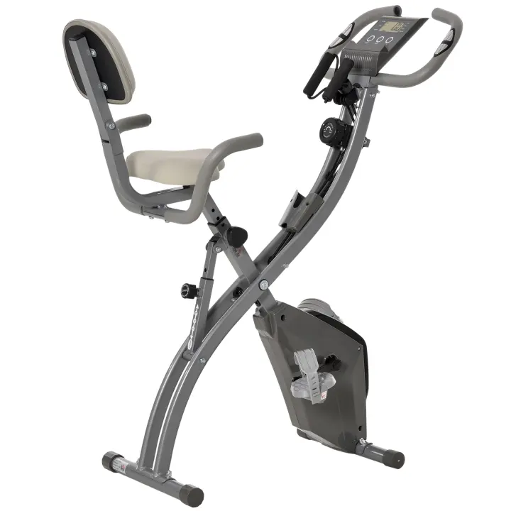 HOMCOM Bicicleta Estática Plegable Regulable en Altura Resistencia Magnética Ajustable Bicicleta de Ejercicio Fitness con Pantalla LCD y Asiento con Respaldo 97x51x115 cm - 1