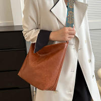 Bolso De Hombro Para Mujer Vintage De Color Sólido Moda Con Correa Ancha Y Gran Capacidad Bolso Cruzado De Estilo Buceo - details 21