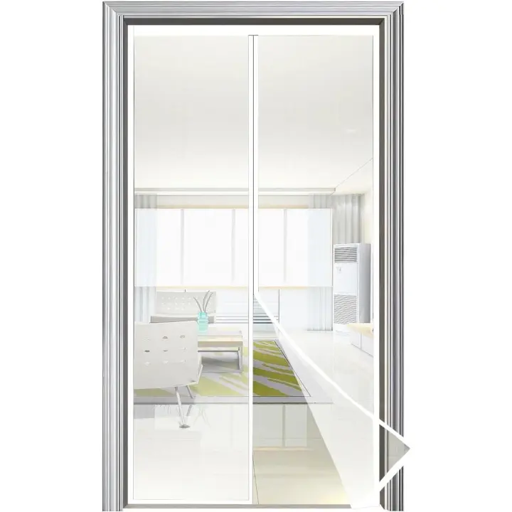 Cortina Mosquitera Magnética para Puerta Exterior con Imanes, Mosquitera Cortina Puerta Magnetica Imantada - (85x200, Blanco) - 1