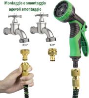 Manguera de Jardín extensible con pistola de Riego y 10 Modos de funcionamiento, flexible para Plantas Regar (15 m/50 pies) - details 0