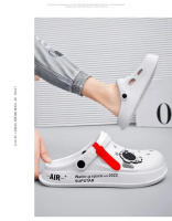 Sandalias Transpirables Para Hombre Y Mujer Pantuflas De Hogar Moda Exterior Zapatillas De Jardín Pareja Zapatos De Agua Negro Blanco - details 10