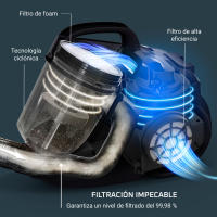 Rowenta Swift Power Cyclonic aspiradora, tecnología ciclónica, resultados duraderos, 7,6 m de radio de acción, diseño compacto, cabezal de succión de alta eficiencia, RO2913EA - details 2