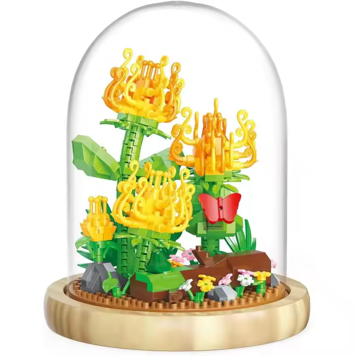 Juego de construcción de Ramo de Flores, minibloques de construcción con Flores Artificiales, decoración DIY para el hogar, 611 piezas, juguetes de construcción, color Manzanilla - 1