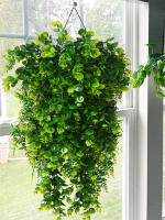2pcs Eucalipto Artificial En Vínculo Planta Artificial Decoración Para El Hogar Y Bodas Colgante Falso Iva De Hojas Plásticas Para Exterior - details 10