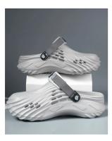 Sandalias De Verano Para Hombres Talla Grande Clogs De Lujo Mocasines De Jardín Casual Plataforma Bajo Tobillo Color Sólido - details 12