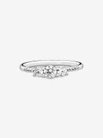 Pandora - Anillo transparent de Tres Piedras-Plata DE LA - details 1