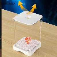 KEMORELA Tanque De Pecera Para Betta De Acrílico Alta Transparencia Con Agujero Para Alimentación Tanque De Paisaje Pequeño Desmontable Para Escritorio - details 6